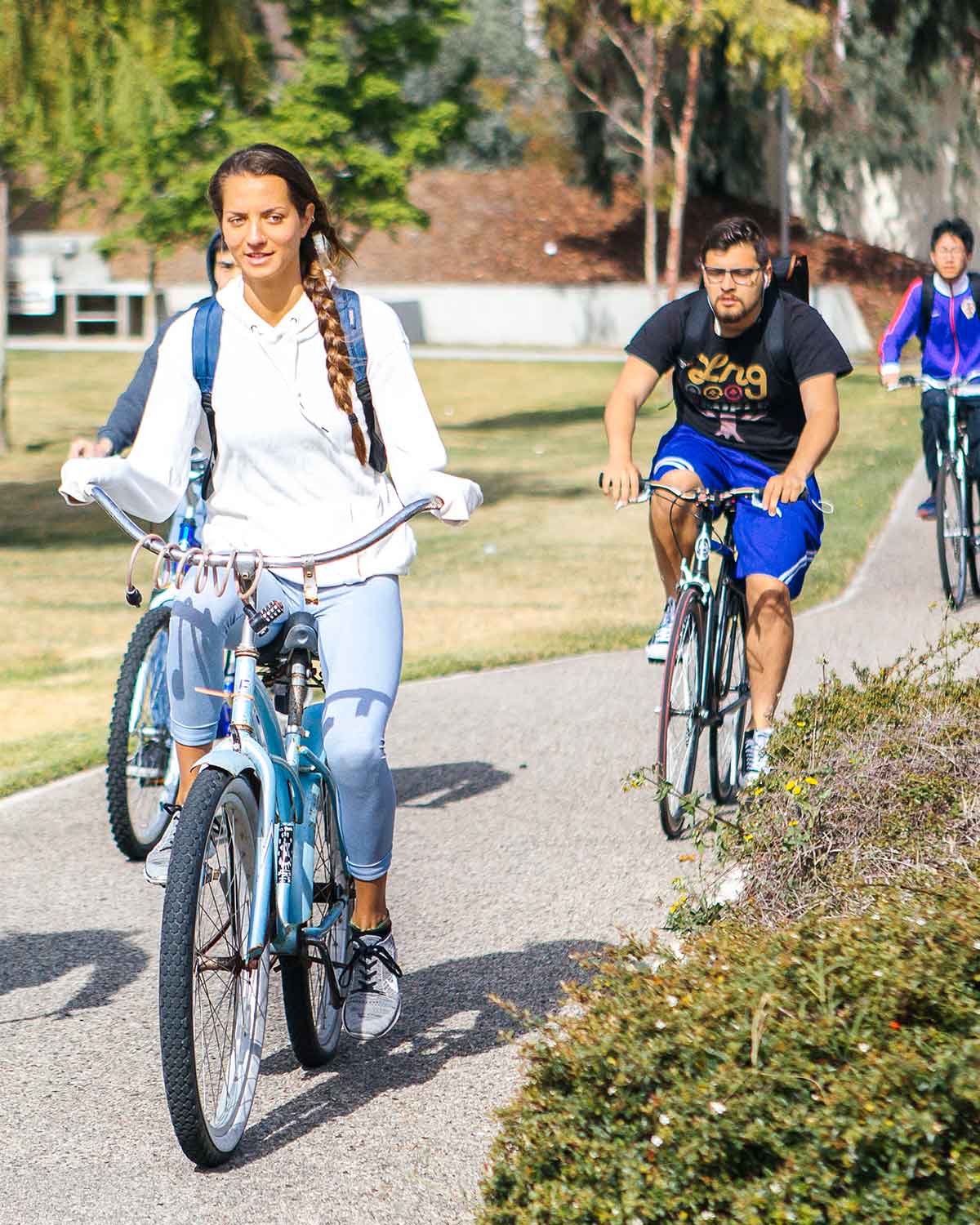 today's students riding bikes