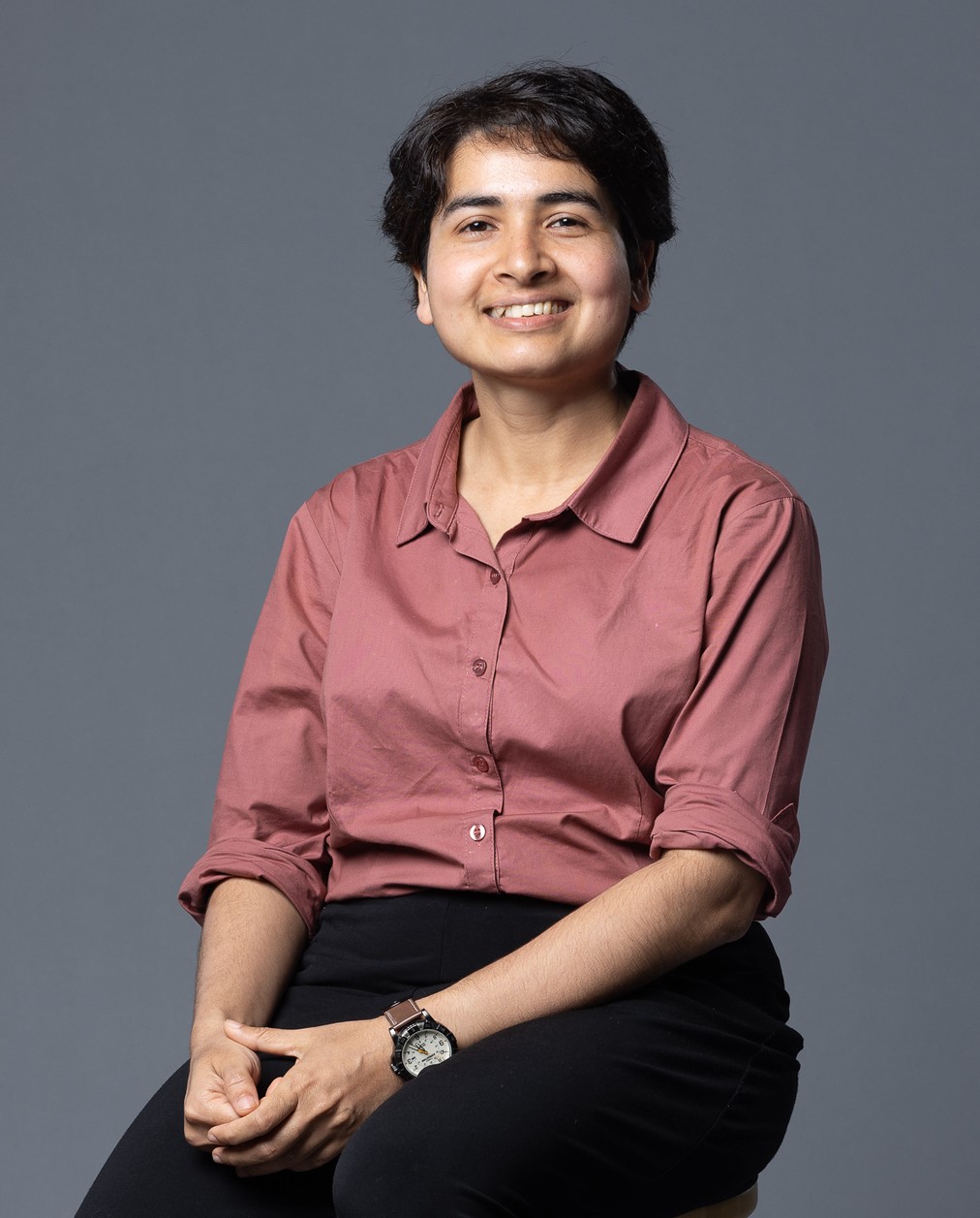 Deblina Sarkar portrait on gray background