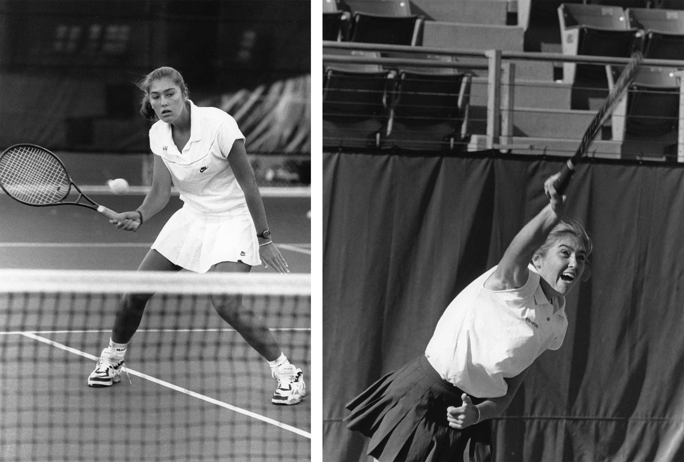 Ania Bleszynski playing tennis at Stanford