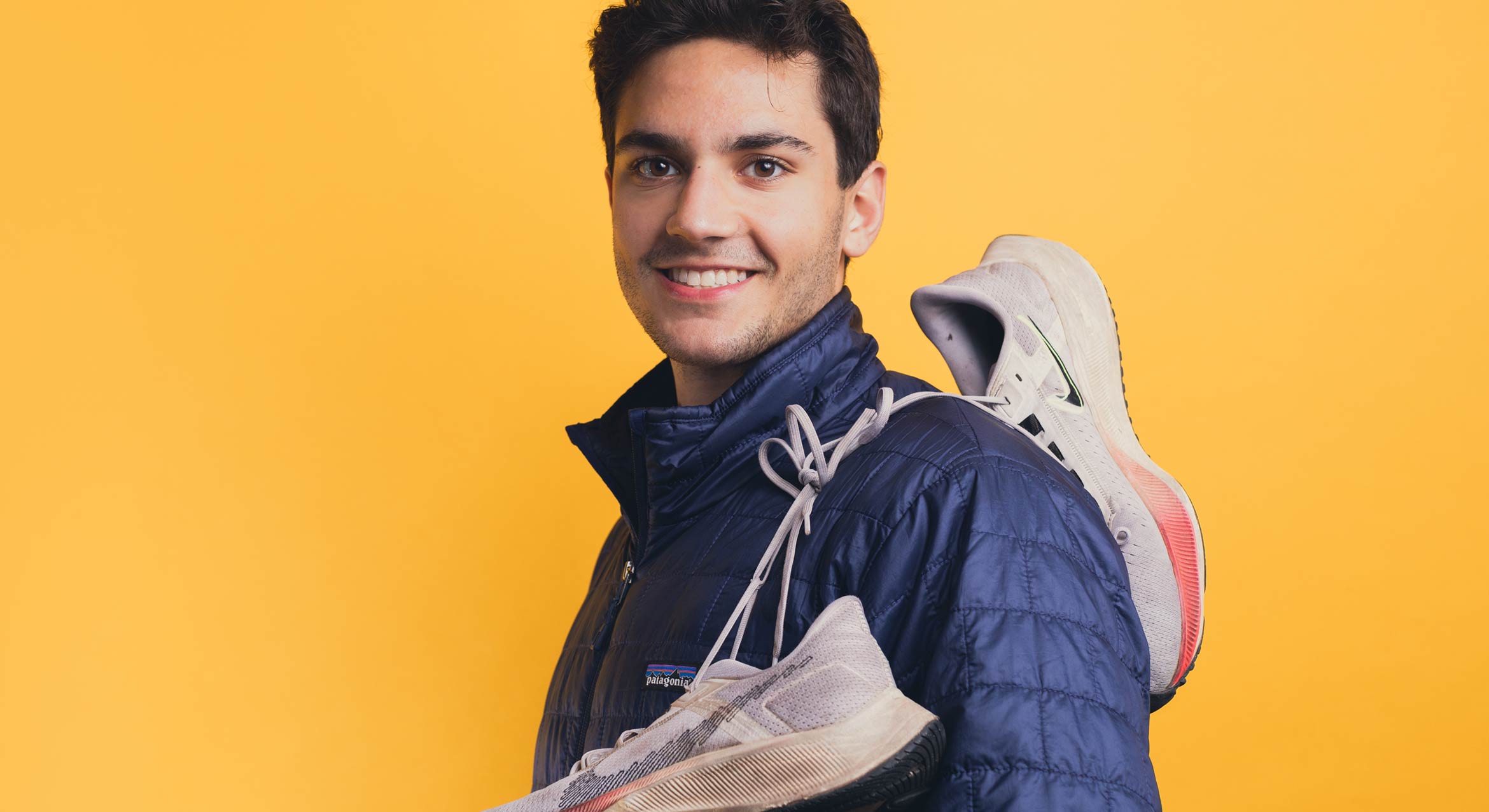 Matthew Schoen portrait with shoe