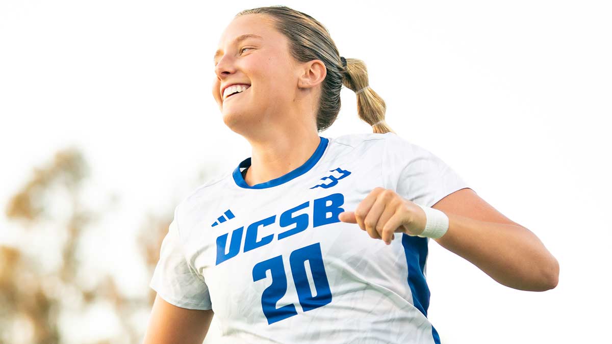 Olivia Howard smiling while running