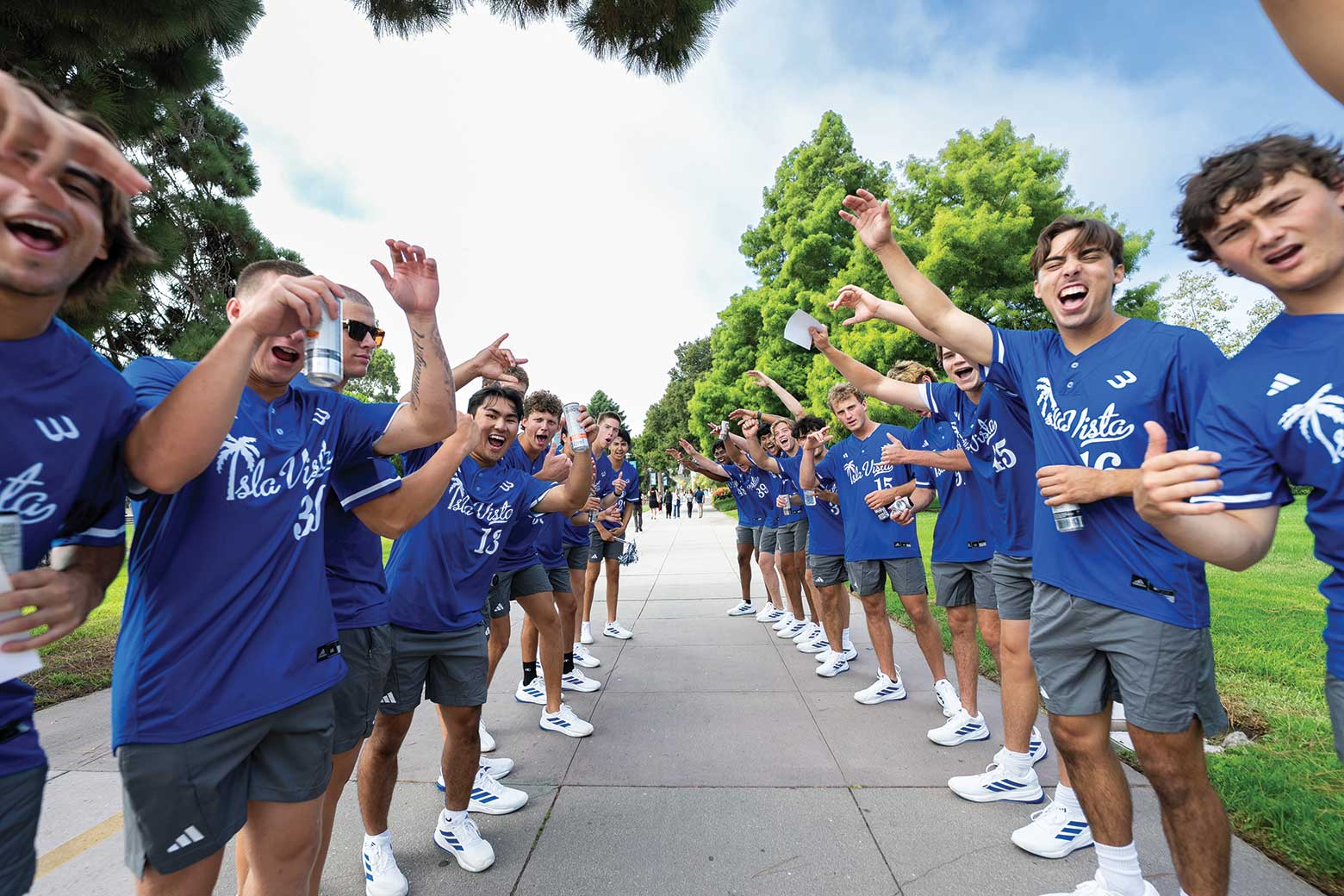 students line up to cheer at the inaugural spirit rally