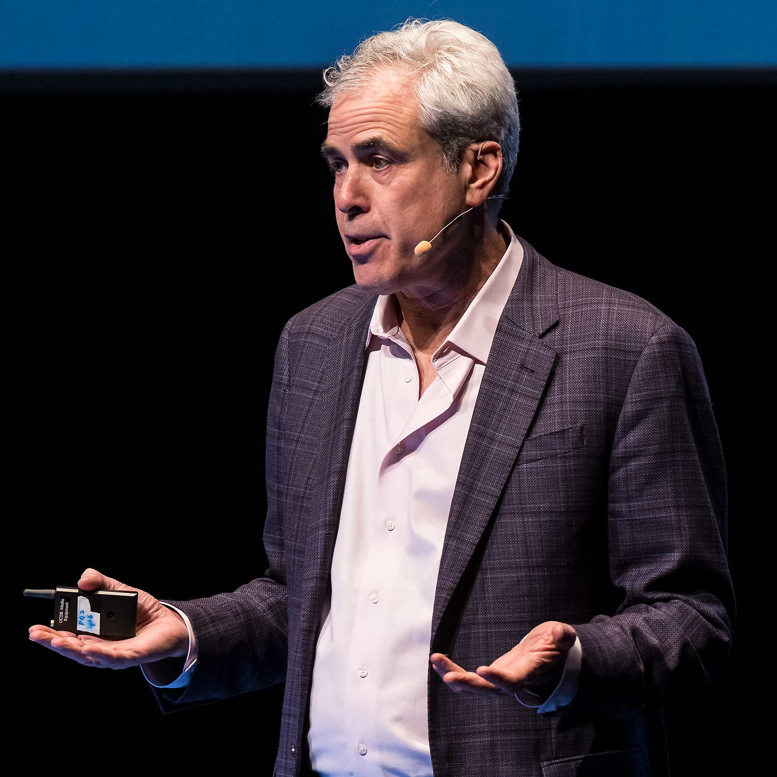 Jonathan Haidt on stage at Campbell Hall