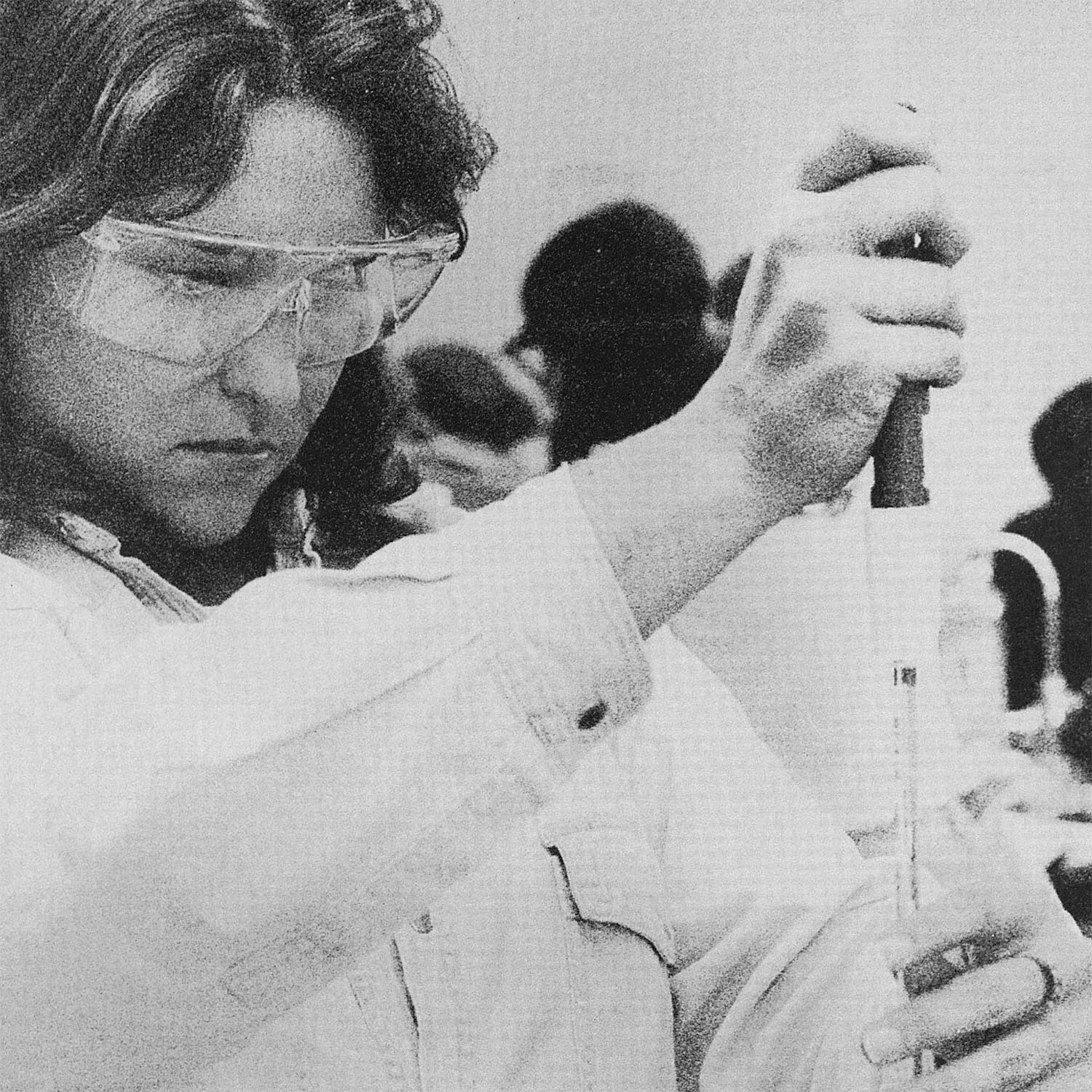 female chemistry student in the 1990s