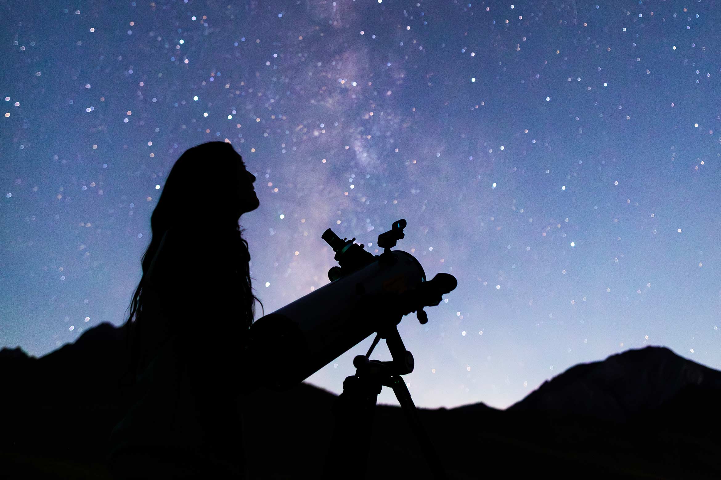 stargazer looking out at the night sky